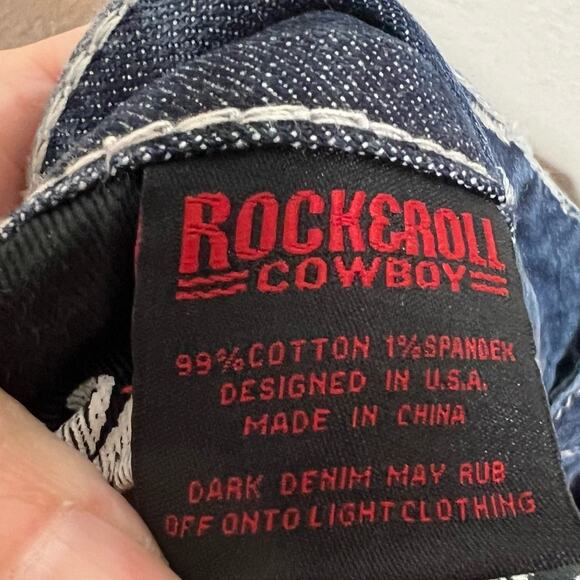 Rock & Roll Cowboy Pistol Straight Reflex Jeans 42x38 Men Med Wash Western Denim - Picture 13 of 13